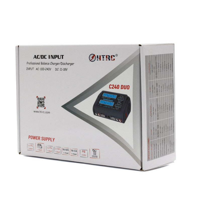 Htrc C240 Duo Ac 100-240V Dc 11-18 V Lipo Life / Li-Ion/Nicd/Nimh/Pb Multi Charger/Discharger-(Original)