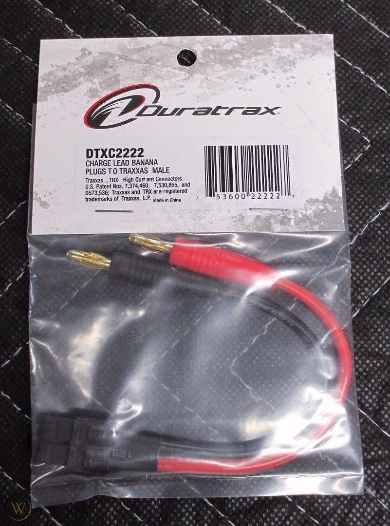 Duratrax Charge Lead Banana Plug To Traxxas Male Dtxc2222