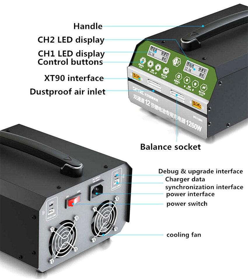 SKYRC PC1260 Dual Channel 12S Lipo Battery Charger