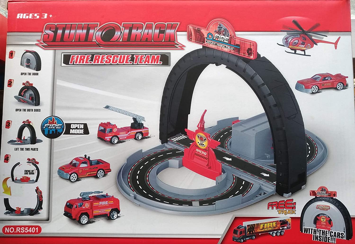 Car Stunt Track Fire Rescue Team No.Rs5401 Diecast