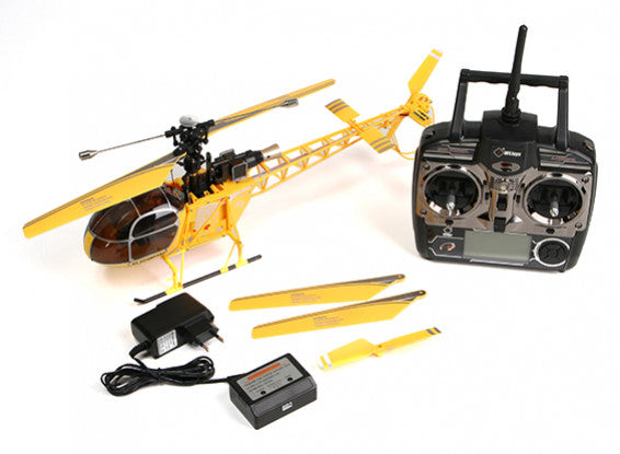 WLtoys V915 2.4GHz 4CH Scale RC Lama Helicopter RTF 6-axis Gyroscope with Remote Controller – Yellow (QUALITY PRE OWNED)
