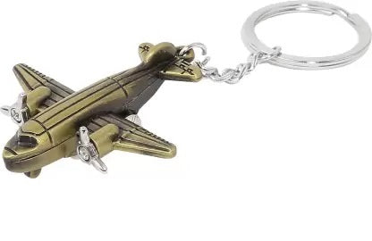 Airplane Metal Gold Key Chain