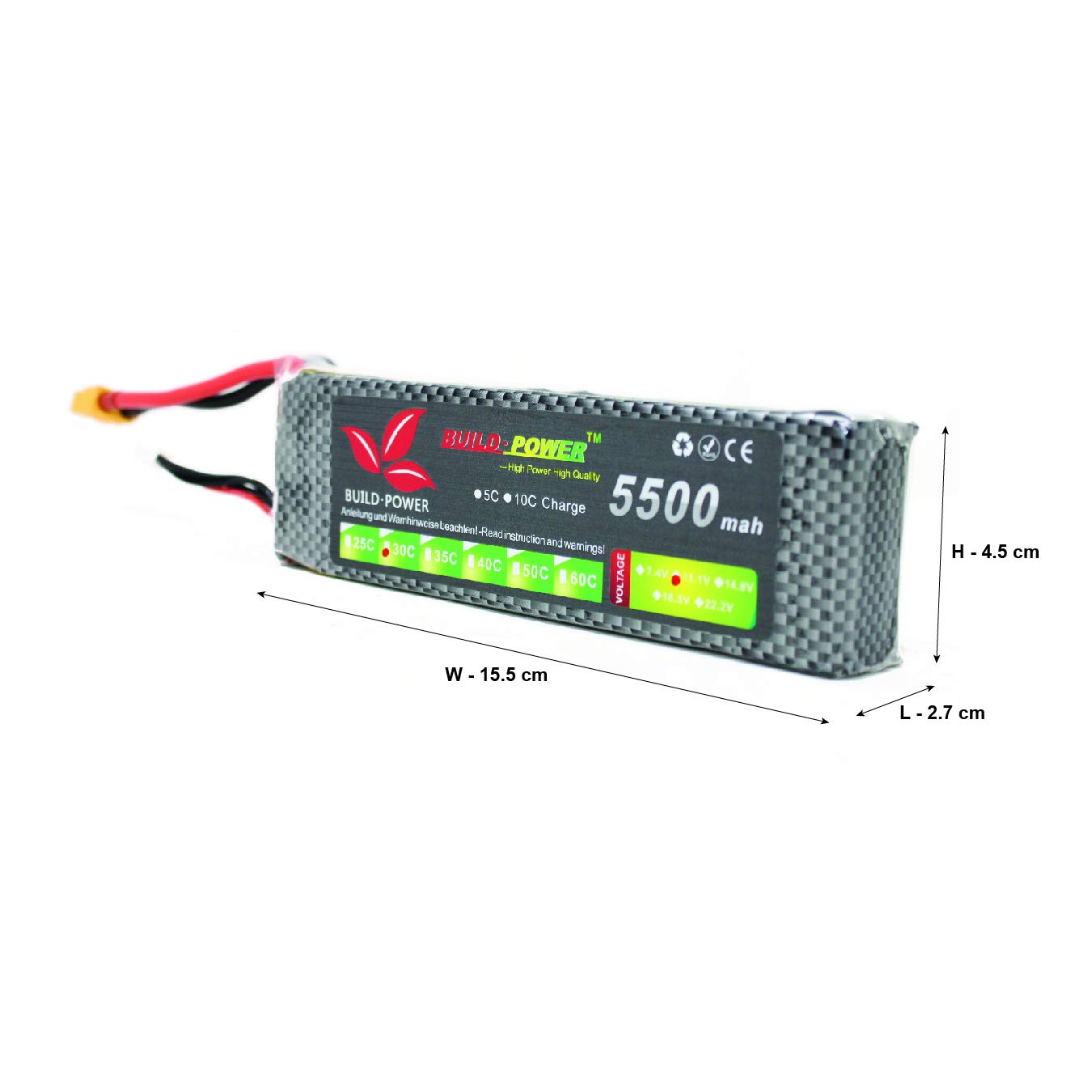 Lipo 11.1V 5500Mah 30C Build Power Battery