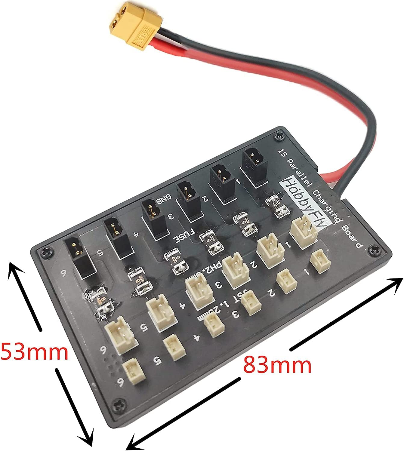 HobbyFly GNB27 and JST-PH 2.0 Connector 1S Lipo Battery Balance Parallel Charging Board Charger Board 6 Channel