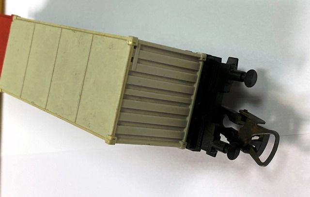 Ho Scale Container Wagon With Atlantic Containers Line And Sea Land Containers -Quality Pre Owned