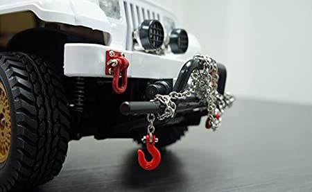 Yeah Racing 1/10 RC Rock Crawler Accessory 96Cm Long Chain And Hook Set Red