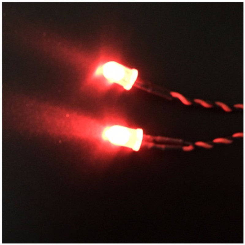 Syaheli Model 2Pcs 3Mm Rc Car Front And Rear Lights Red 80Cms