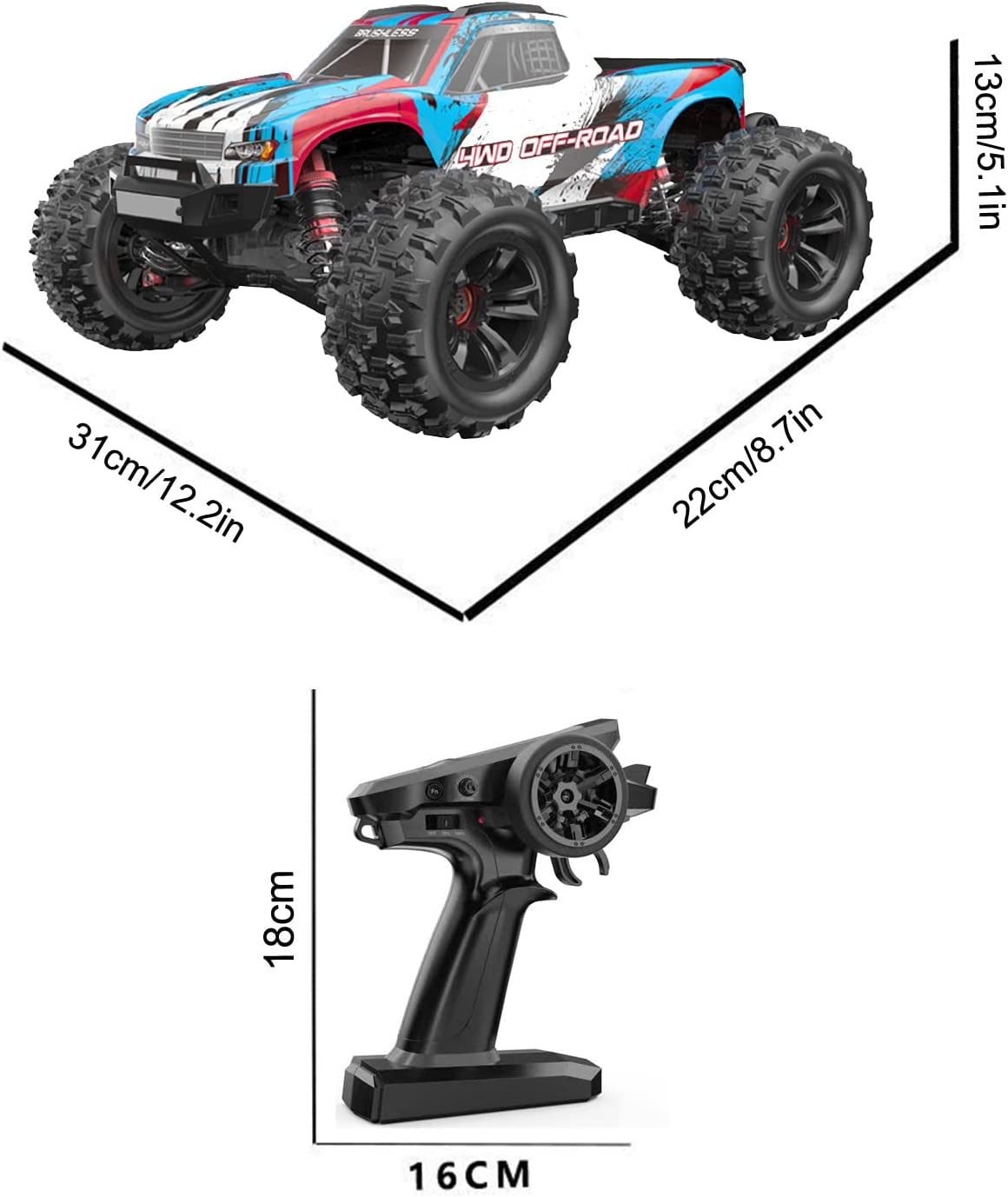 Rc Car Mjx 4Wd 1/16Scale Off Road Rtr #16208