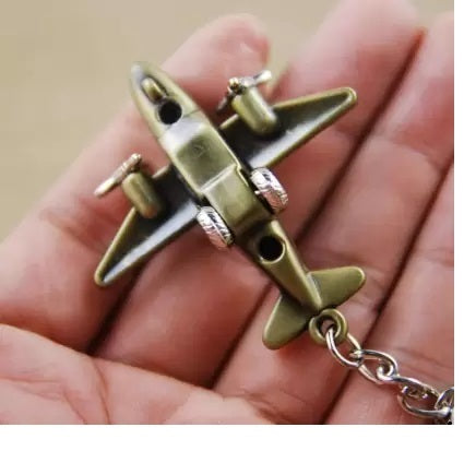 Airplane Metal Gold Key Chain