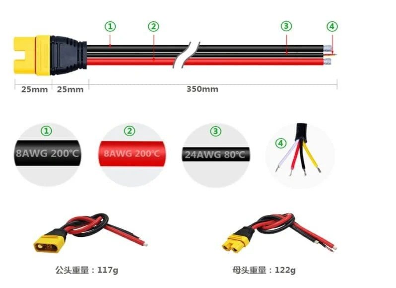 Amass As150U With Wire 0.35M (Male & Female)