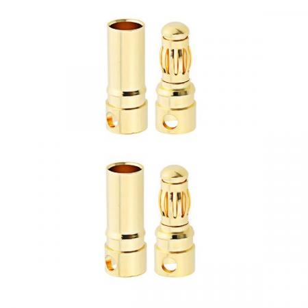 GOLD  BULLET CONNECTORS 4MM PAIR