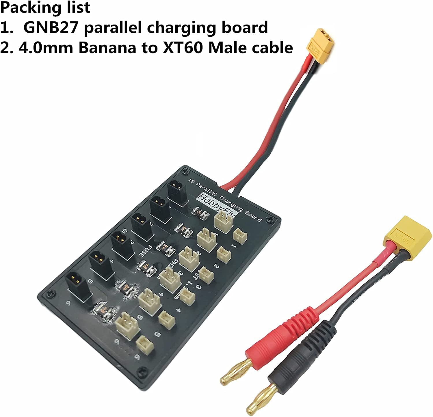 HobbyFly GNB27 and JST-PH 2.0 Connector 1S Lipo Battery Balance Parallel Charging Board Charger Board 6 Channel