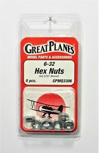 Great Planes GPMQ3306 Hex Nuts 6-32 (8)