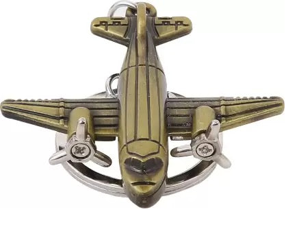 Airplane Metal Gold Key Chain