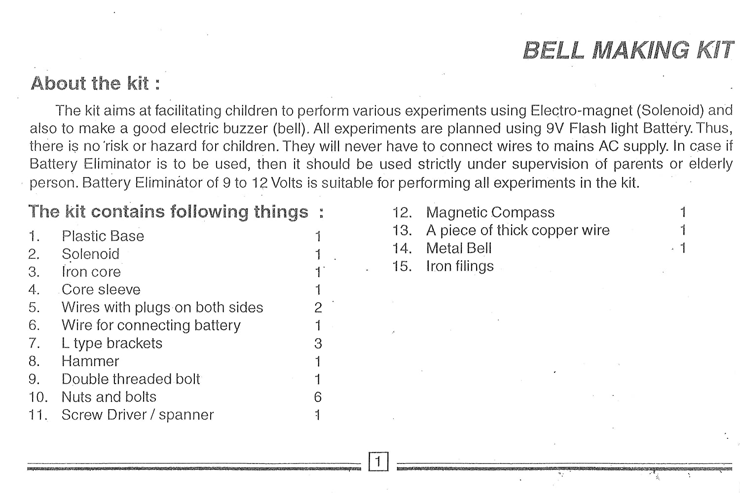 Electric Bell Making Kit