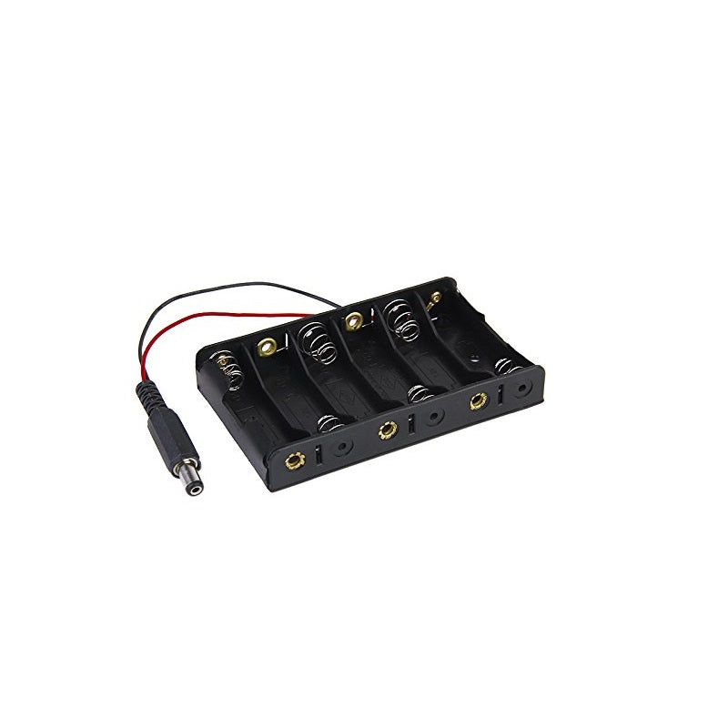 6 x 1.5V AA Battery Holder with DC 2.1 Power Jack