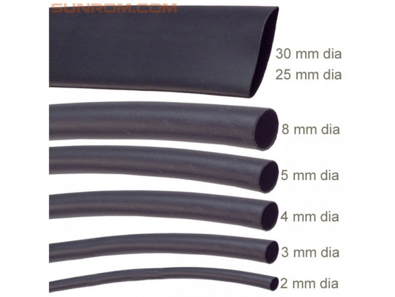 Heat Shrink Sleeve 8mm Black 1meter Industrial Grade WOER (HST)