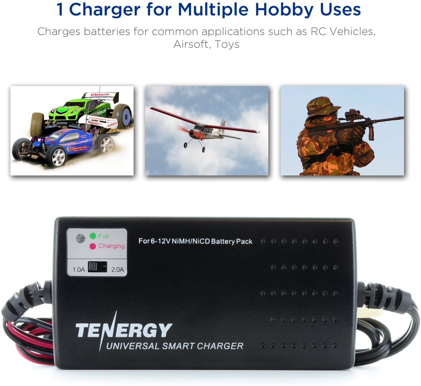 Tenergy Universal Smart Charger For Nimh/Nicd Battery Packs (6V - 12V)