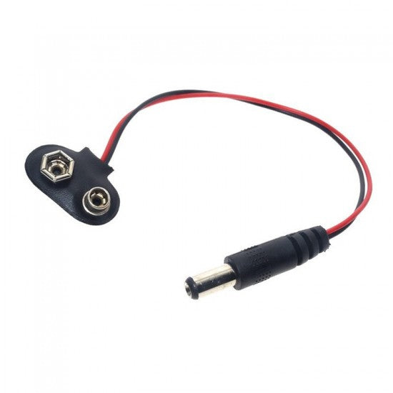I Type 9V Battery, Clips Connector, Buckle with DC15CM, Black and Red Cable