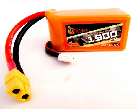 Orange 1500mAh 4S 100C/200C (14.8V) Lithium Polymer Battery Pack