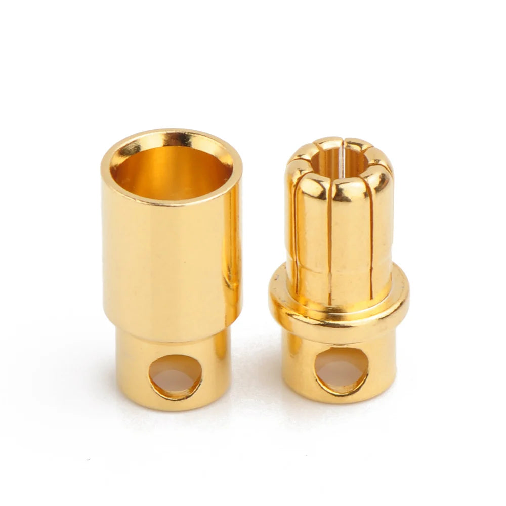 8mm Gold Plated Bullet Connector Male-Female Pair