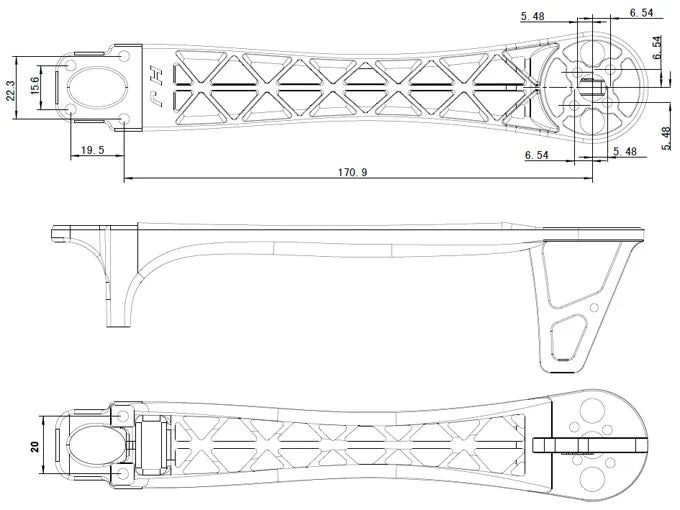 F450 F550 Replacement Arm Red(220mm)