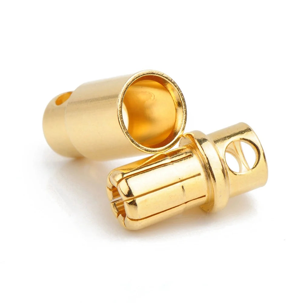 8mm Gold Plated Bullet Connector Male-Female Pair