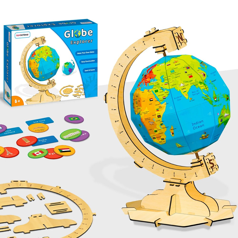 Playautoma Globe Explorer - Make Your Own Globe for Age 6+ Years