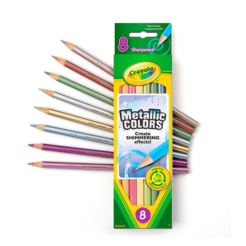 Crayola 8 Metallic Colour Pencil
