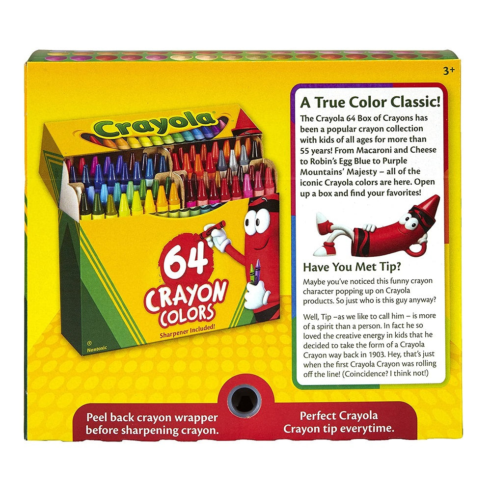 Crayola 64 Crayon Box for Age 3+ Years, Gift, Color, Art and Craft