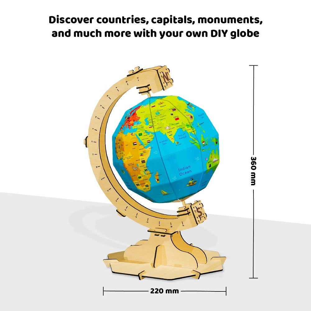 Playautoma Globe Explorer - Make Your Own Globe for Age 6+ Years