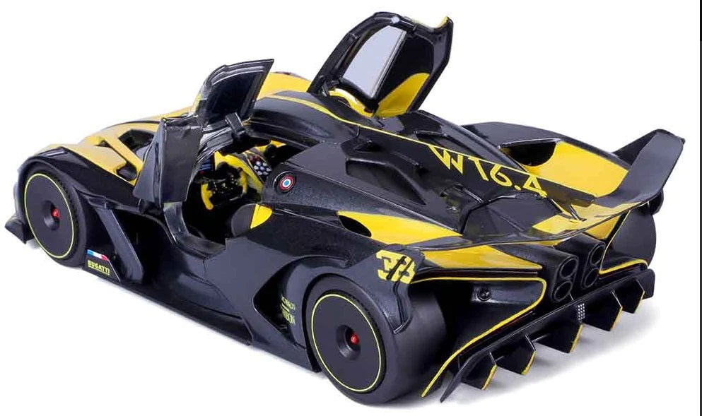 Diecast Bburago Bugatti Bolide W16 8.0 Yellow black year 2020 1/18