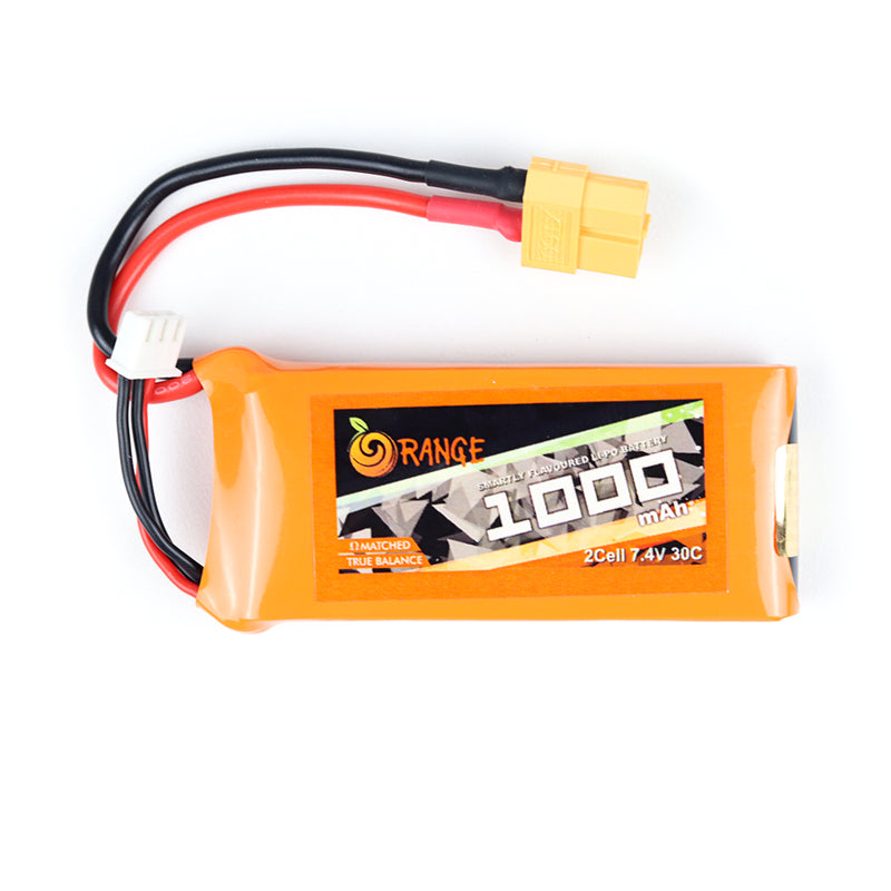 Orange 1000mah 2S 30C/60C Lithium Polymer Battery Pack (LiPo)