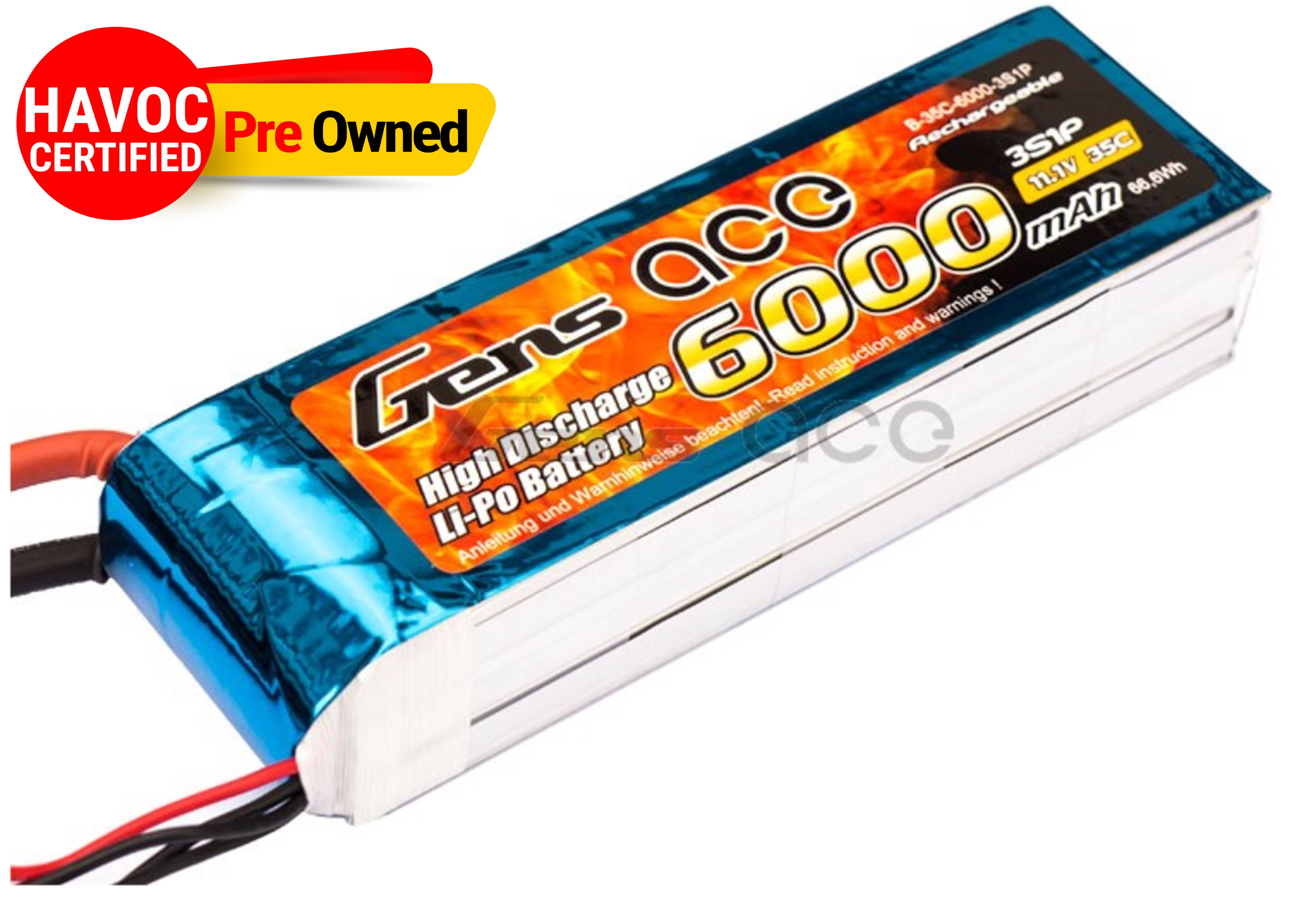 Gens Ace Lipo 11.1V 6000Mah 35C  Battery(Quality Preowned)