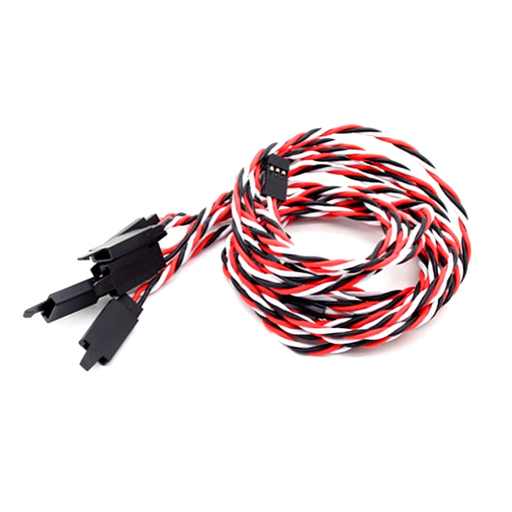 SafeConnect Twisted 15CM 22AWG Servo Lead Extension (Futaba) Cable with Self-locking Hook