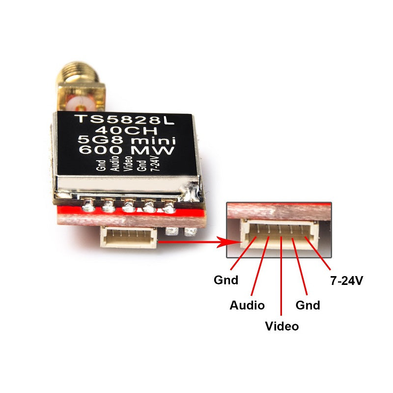 TS5828L 5.8G 600MW 40CH Transmitter with Antenna