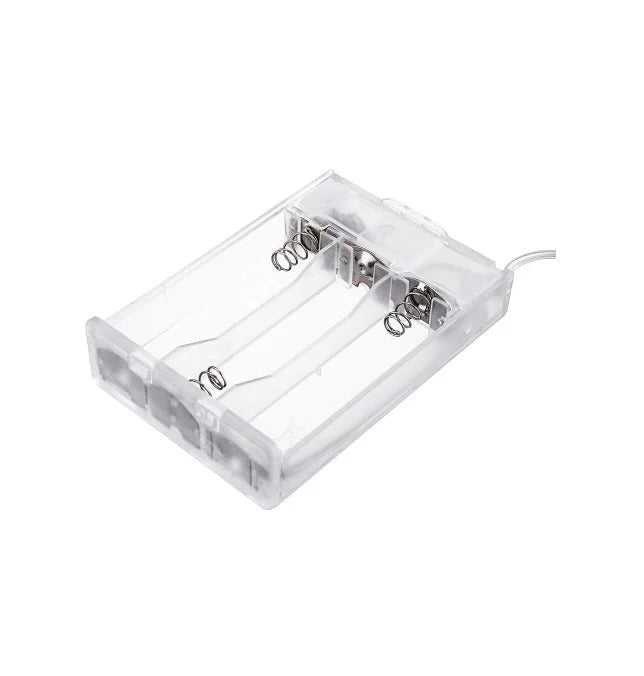 Transparent 3 x AA Battery Holder Box with Cable.Switch and Cover