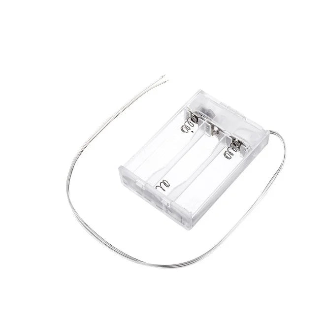 Transparent 3 x AA Battery Holder Box with Cable.Switch and Cover