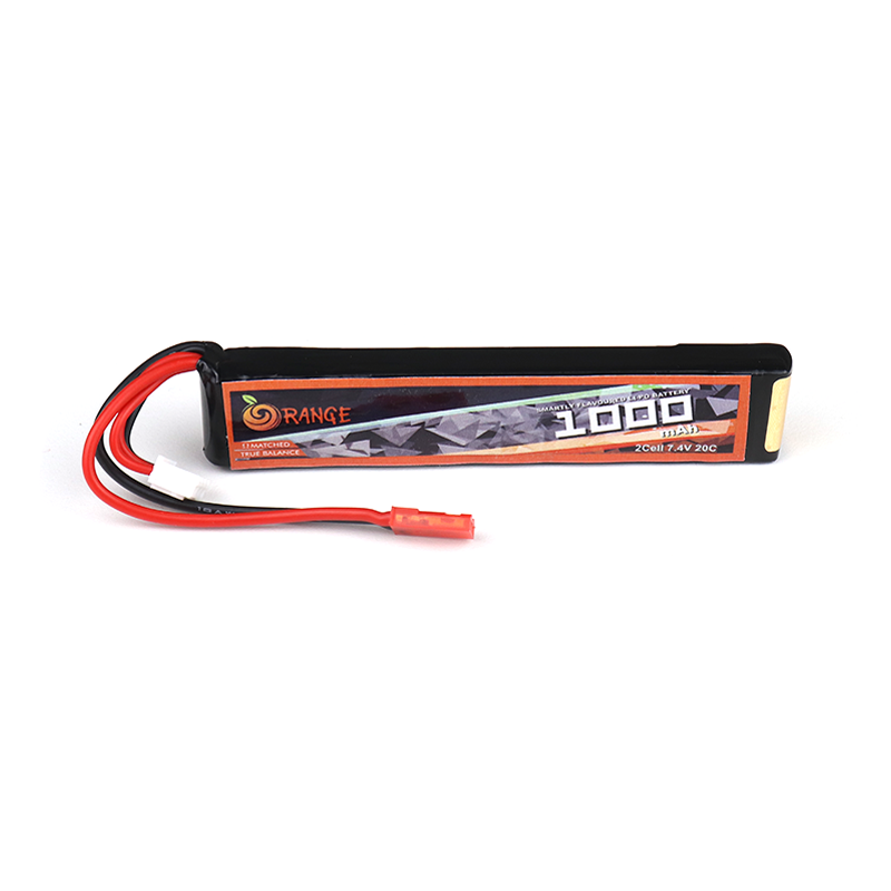 Orange 1000mAh 2S 20C/40C (7.4v) Lithium Polymer Battery Pack (Lipo)