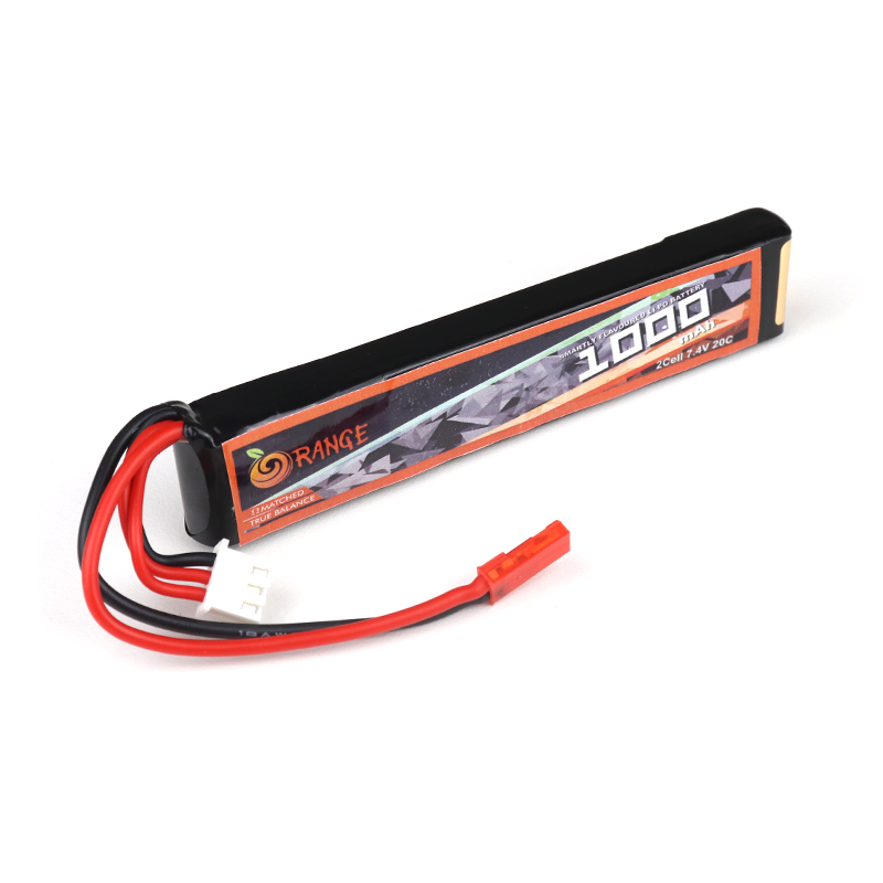 Orange 1000mAh 2S 20C/40C (7.4v) Lithium Polymer Battery Pack (Lipo)