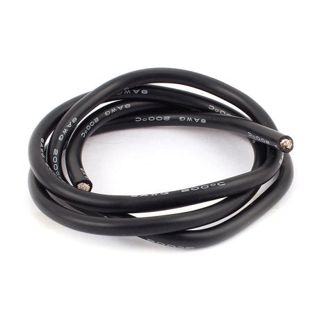 High Quality Ultra Flexible 8AWG Silicone Wire 1m (Black)