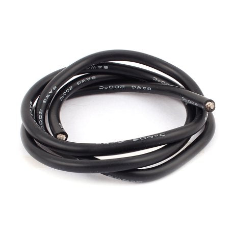 High Quality Ultra Flexible 8AWG Silicone Wire 2m (Black)