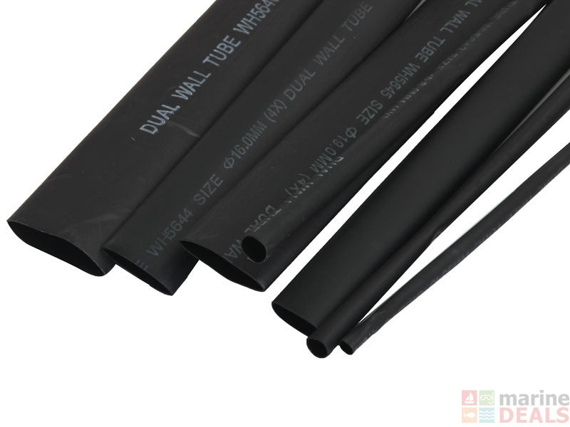 Heat Shrink Sleeve 16mm Black 1meter Industrial Grade WOER (HST)