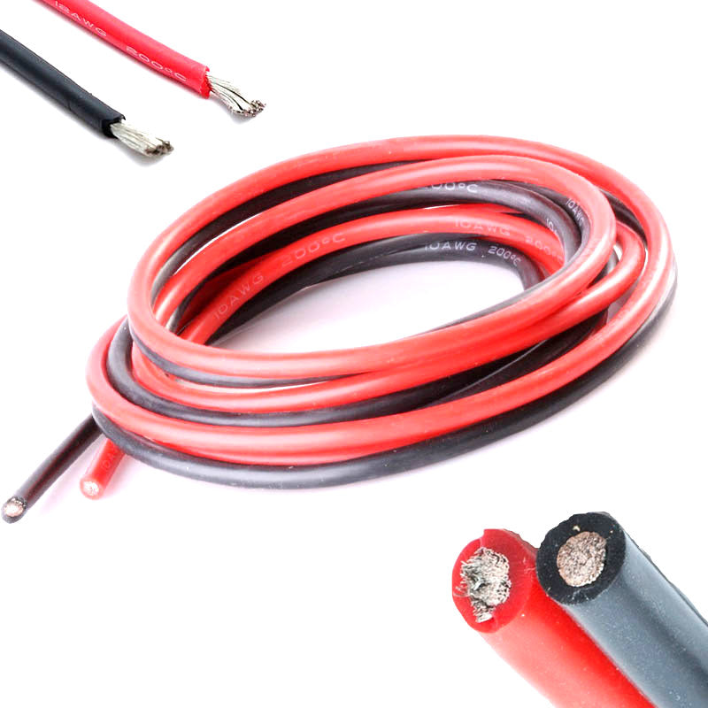 High Quality Ultra Flexible 8AWG Silicone Wire 1m (Red) + 1m (Black)