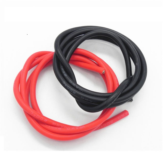 High Quality Ultra Flexible 10AWG Silicone Wire 1m (Black) + 1m (Red)