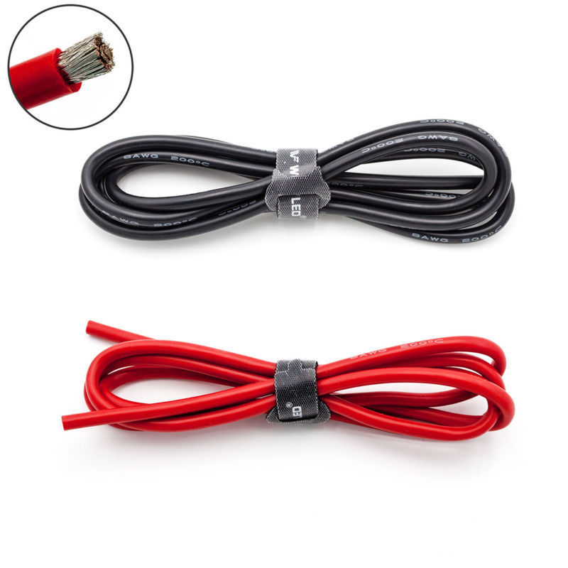 High Quality Ultra Flexible 8AWG Silicone Wire 2m (Red)