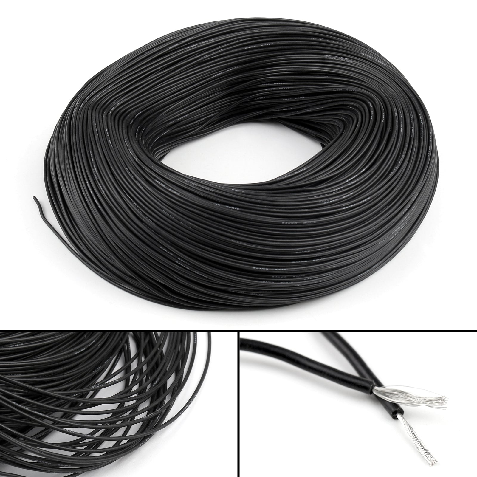 High Quality Ultra Flexible 24AWG Silicon Wire 2m (Black)